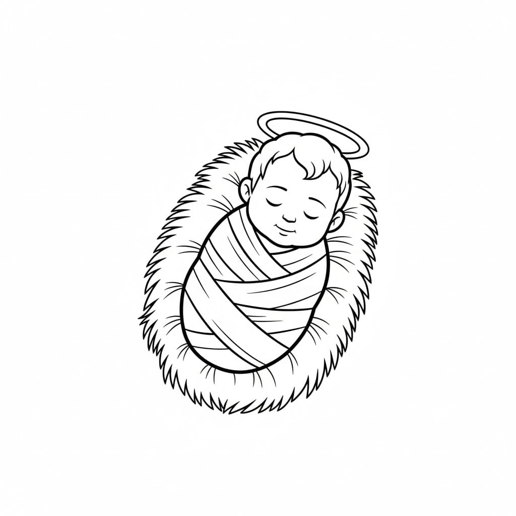 ζωγραφική Μωρό Ιησούς Δωρεάν εκτυπώσιμο