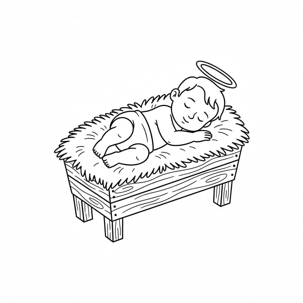 ζωγραφική Μωρό Ιησούς εκτυπώσιμο δωρεάν