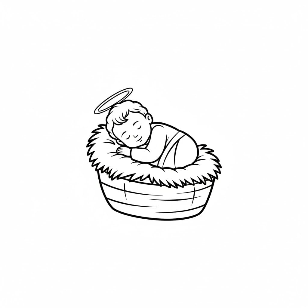 ζωγραφική Μωρό Ιησούς εκτυπώσιμος