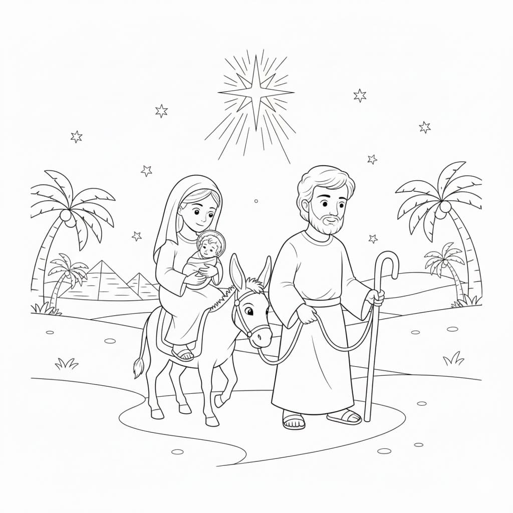 ζωγραφική Μωρό Ιησούς πάνω σε άλογο