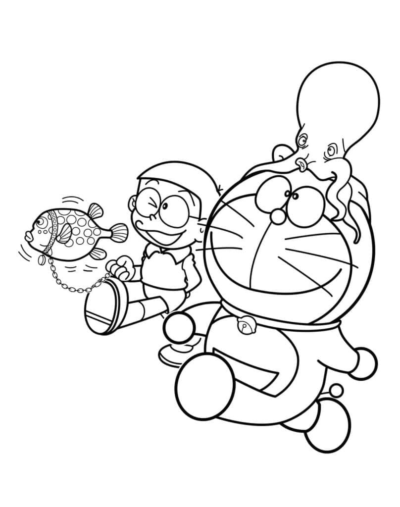 ζωγραφική Ντόραεμον και Χταπόδι