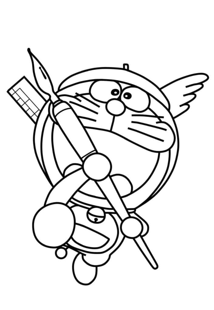 ζωγραφική Ντοραέμον με ένα στυλό