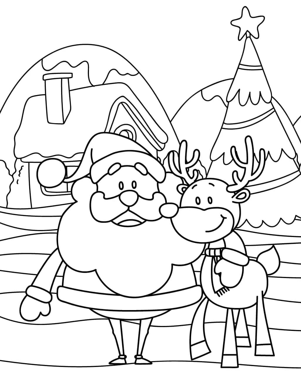 ζωγραφική Ο χαριτωμένος Ρούντολφ και ο Άγιος Βασίλης