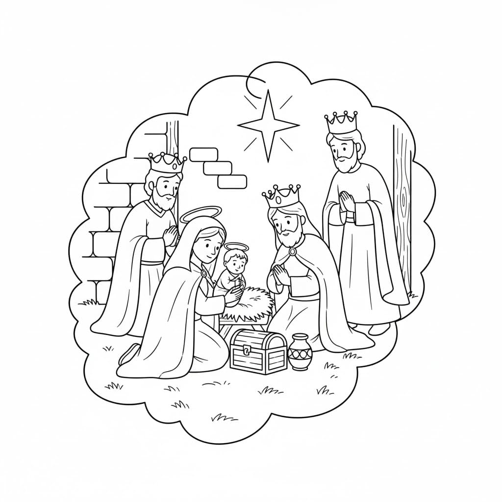 ζωγραφική Ο Μωρός Ιησούς είναι στο παλάτι.