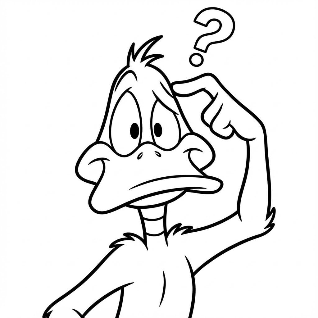 ζωγραφική Ο Ντάφι Ντακ δεν καταλαβαίνει