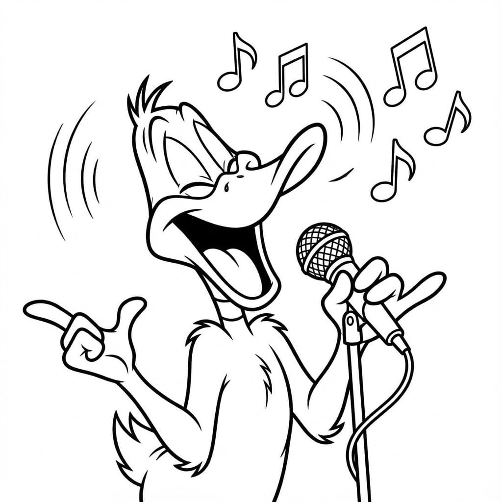 ζωγραφική Ο Ντάφι Ντακ τραγουδάει