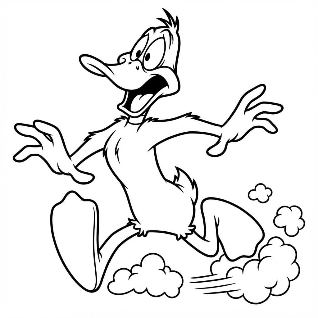 ζωγραφική Ο Ντάφι Ντακ τρέχει