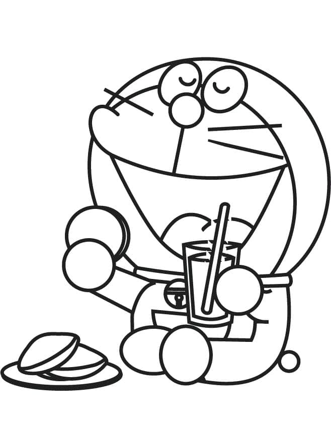 ζωγραφική Ο Ντόραμον τρώει