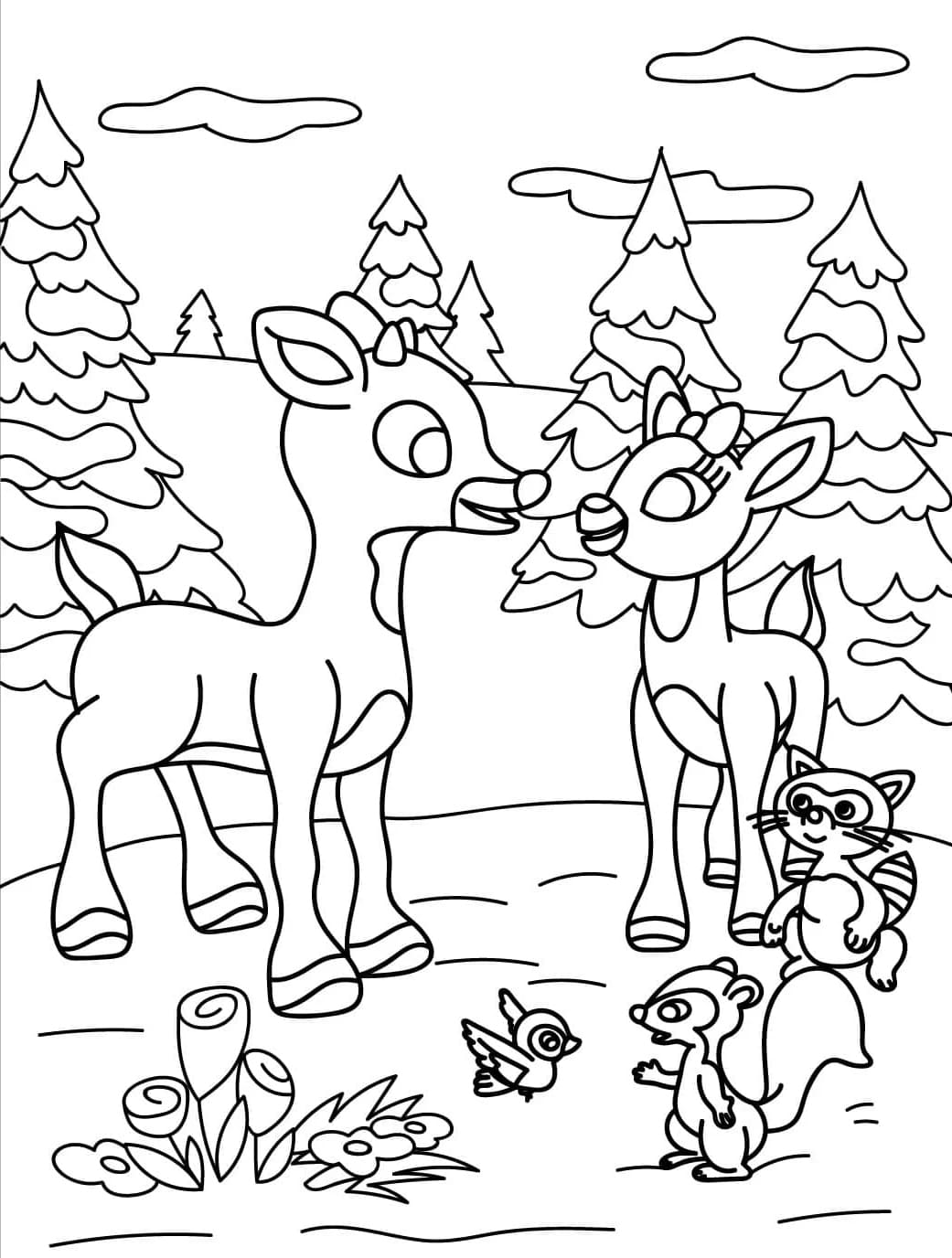 ζωγραφική Ο Ρούντολφ και οι φίλοι του τα ζώα