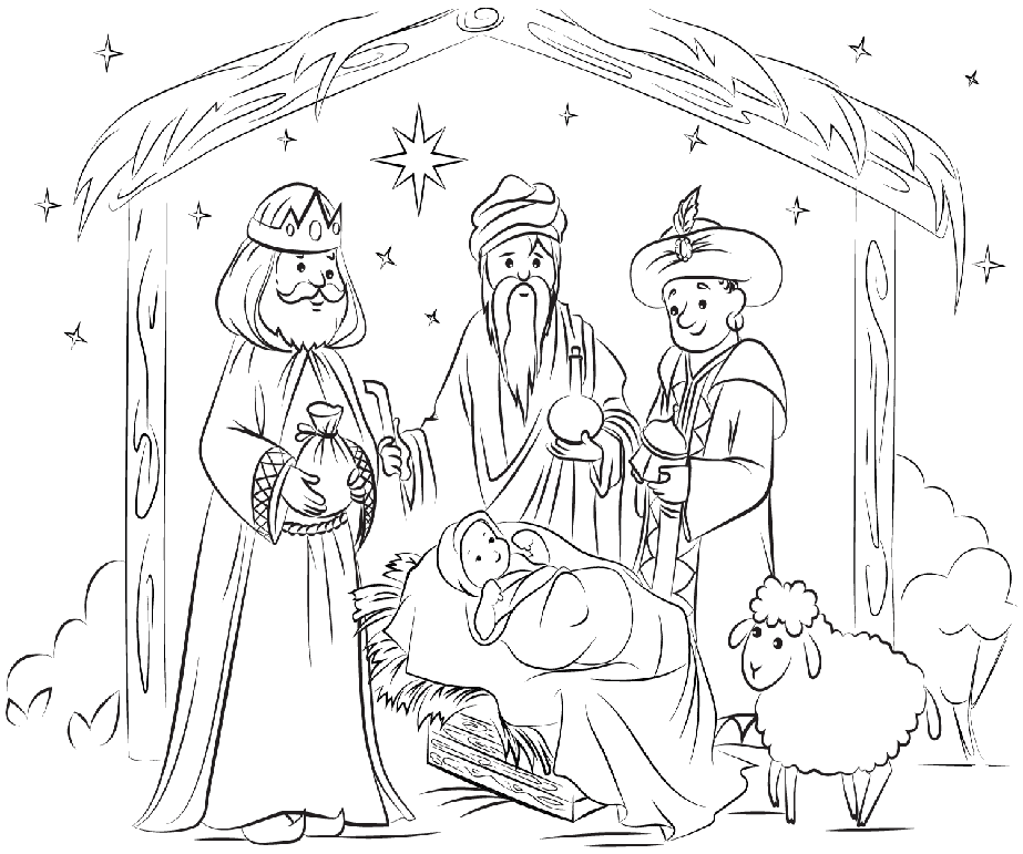 ζωγραφική Οι Τρεις Βασιλιάδες Επισκέπτονται τον Μωρό Ιησού