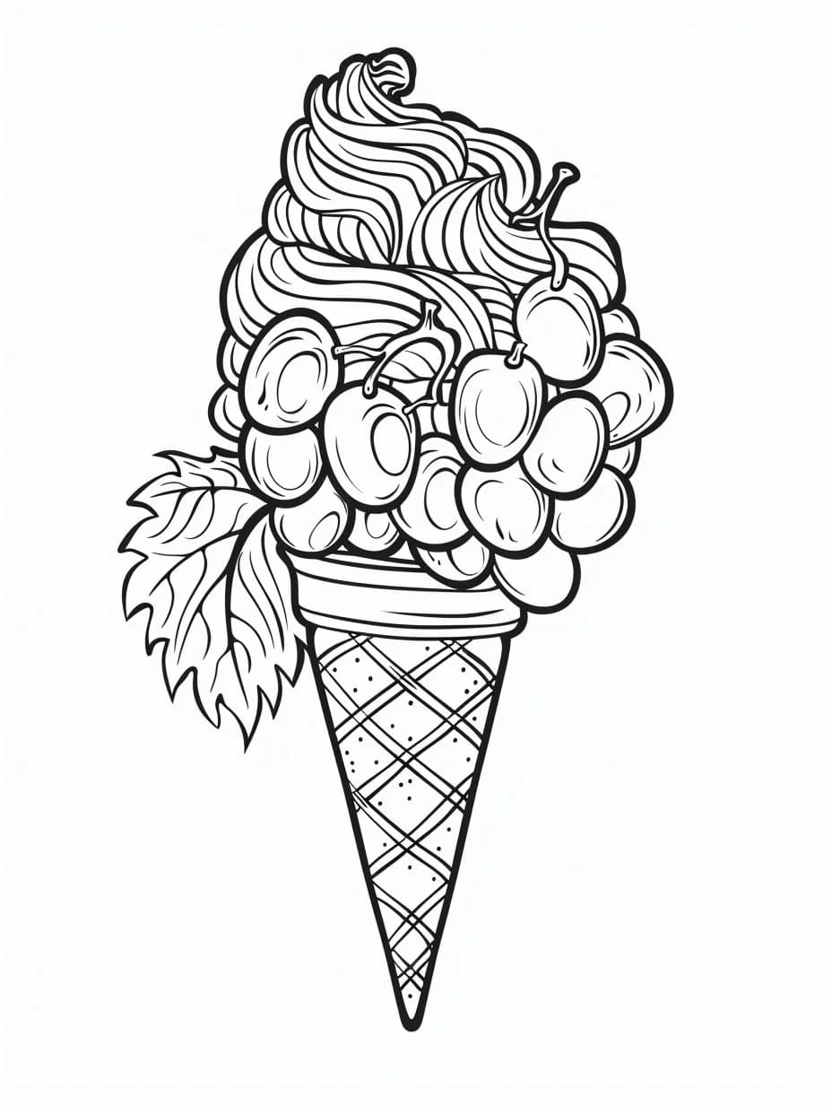 ζωγραφική Παγωτό σταφύλια