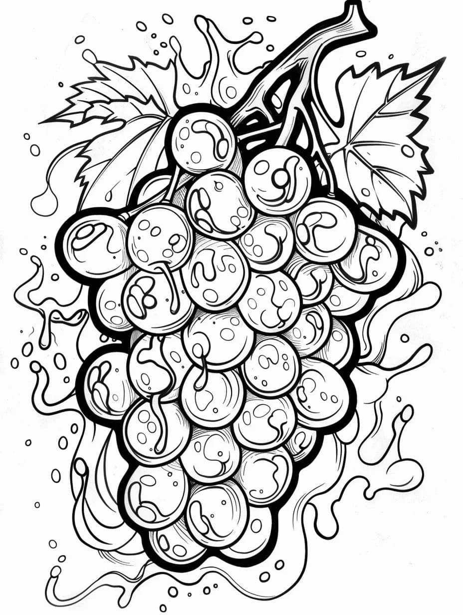 ζωγραφική Πολύ χαριτωμένα σταφύλια