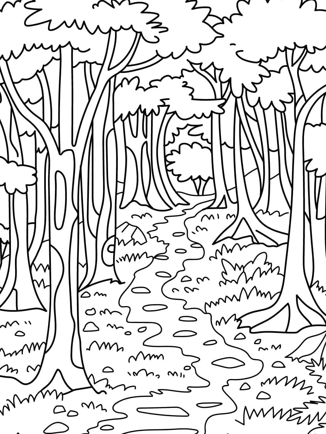 ζωγραφική Ψηλά δέντρα στο δάσος