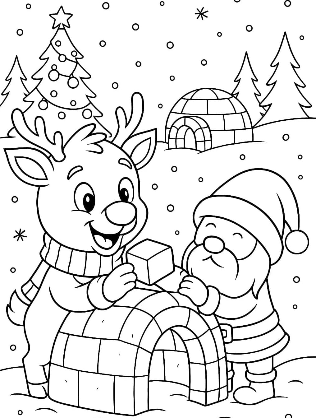 ζωγραφική Ρούντολφ και Άγιος Βασίλης