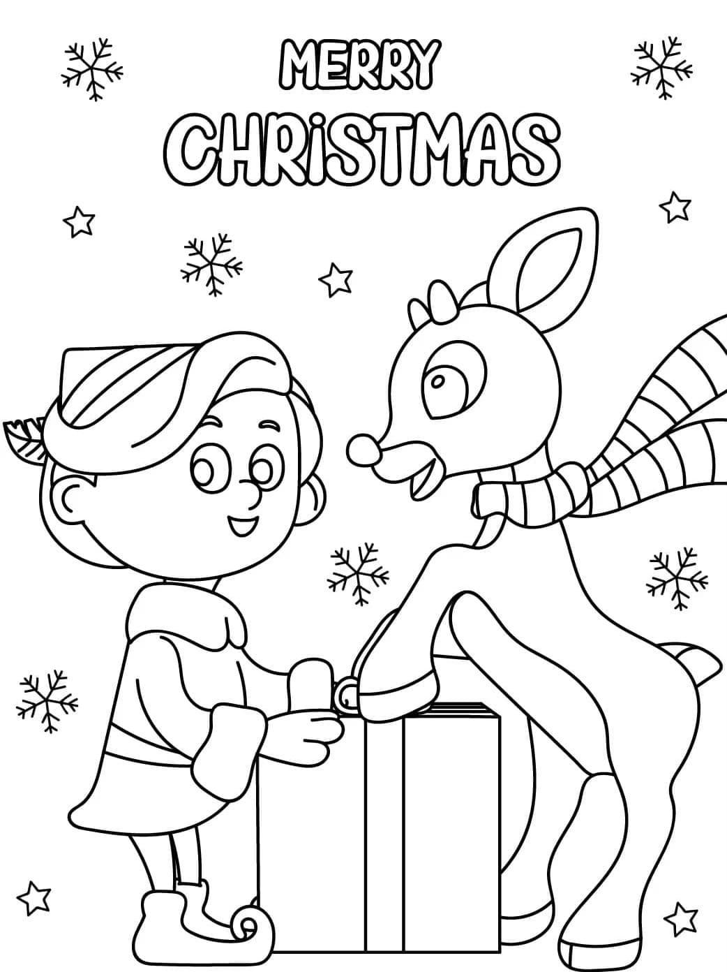 ζωγραφική Ρούντολφ και μικρό αγόρι