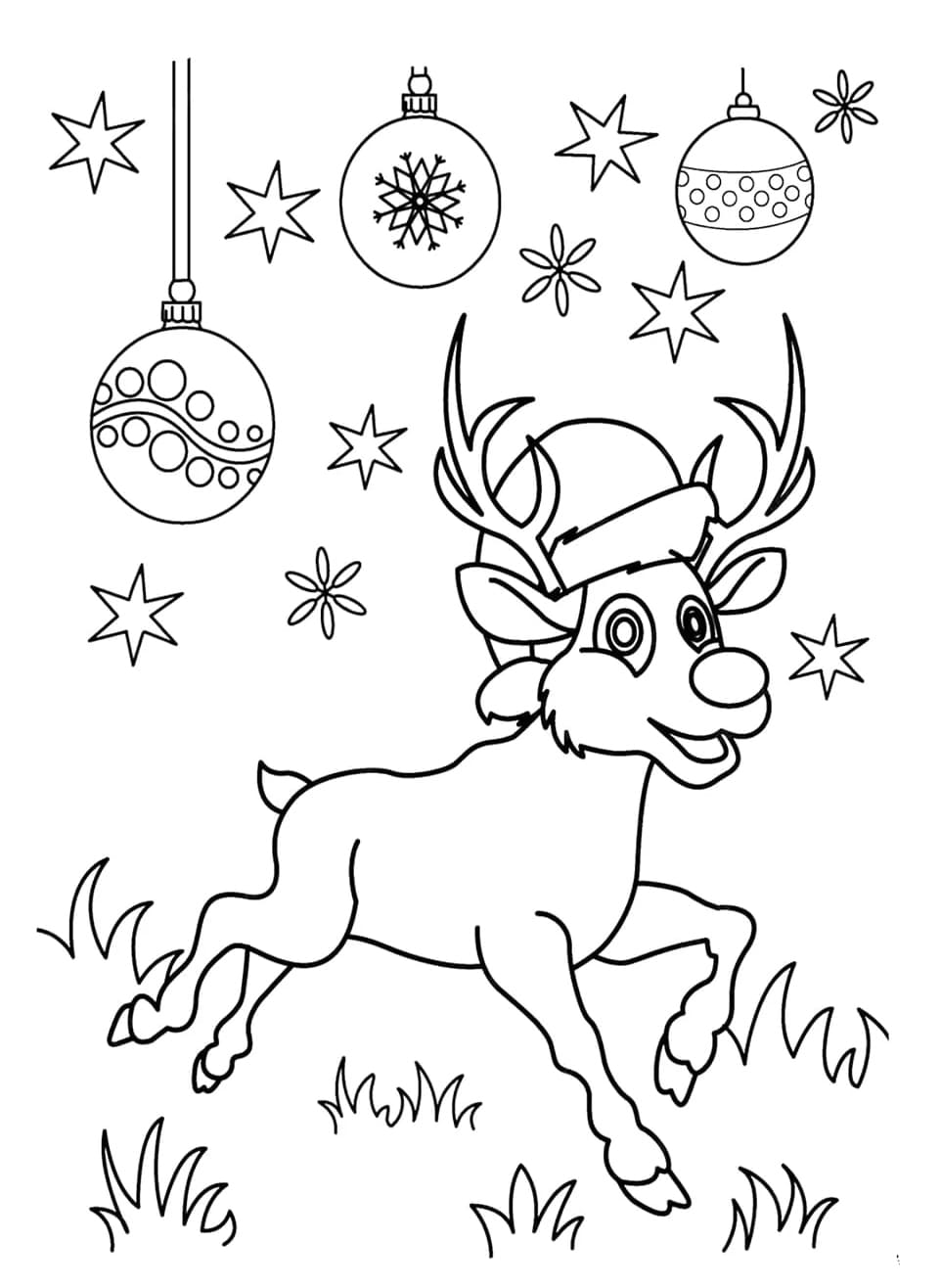 ζωγραφική Ρούντολφ, τάρανδος με κόκκινη μύτη