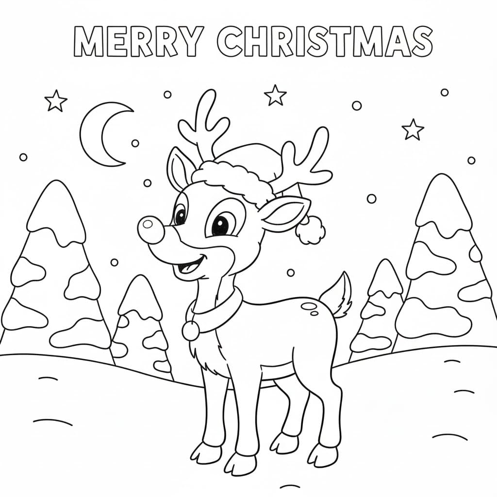 ζωγραφική Τάρανδος Ρούντολφ απλός