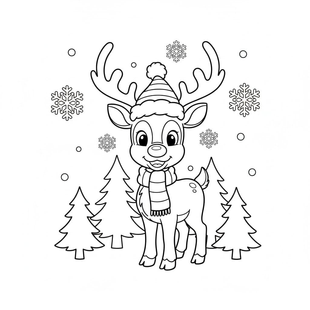 ζωγραφική Τάρανδος Ρούντολφ εκτύπωση