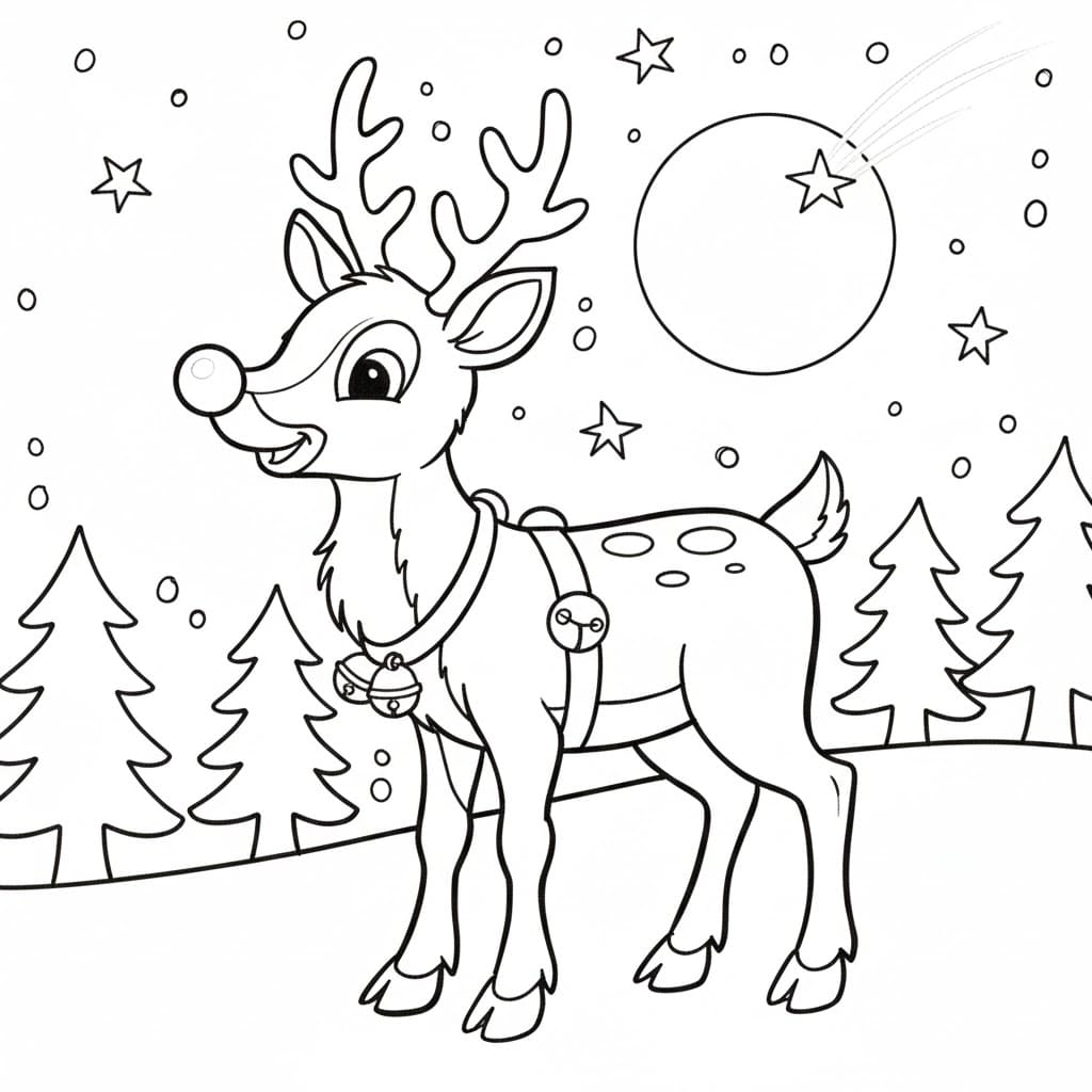 ζωγραφική Τάρανδος Ρούντολφ κανονικός