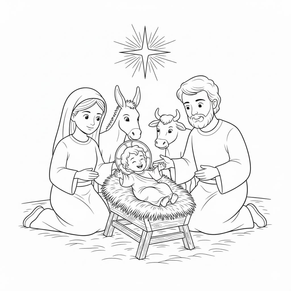 ζωγραφική Το μωρό Ιησούς χαμογελάει