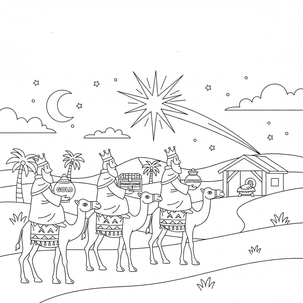 ζωγραφική Τρεις Μάγοι απλός