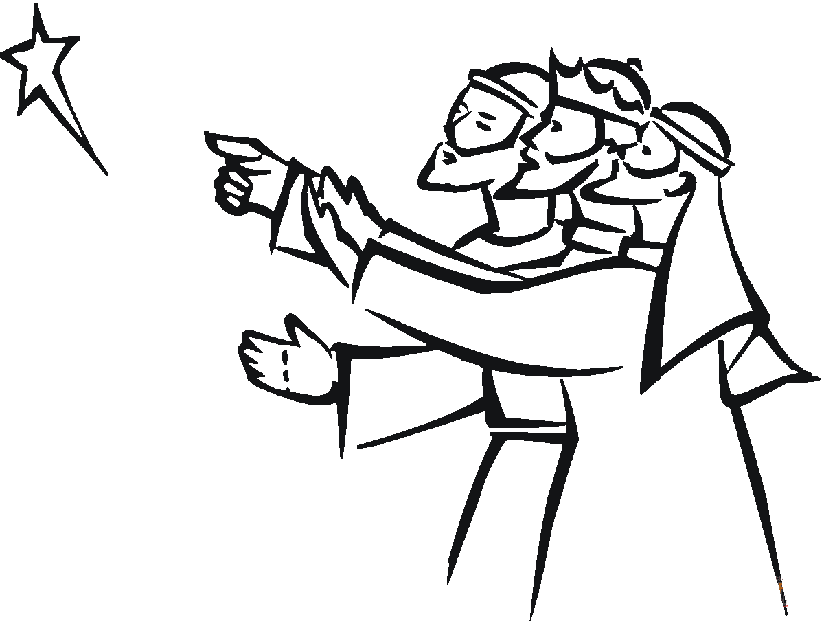 ζωγραφική Τρεις Μάγοι αστέρι που κοιτάζει