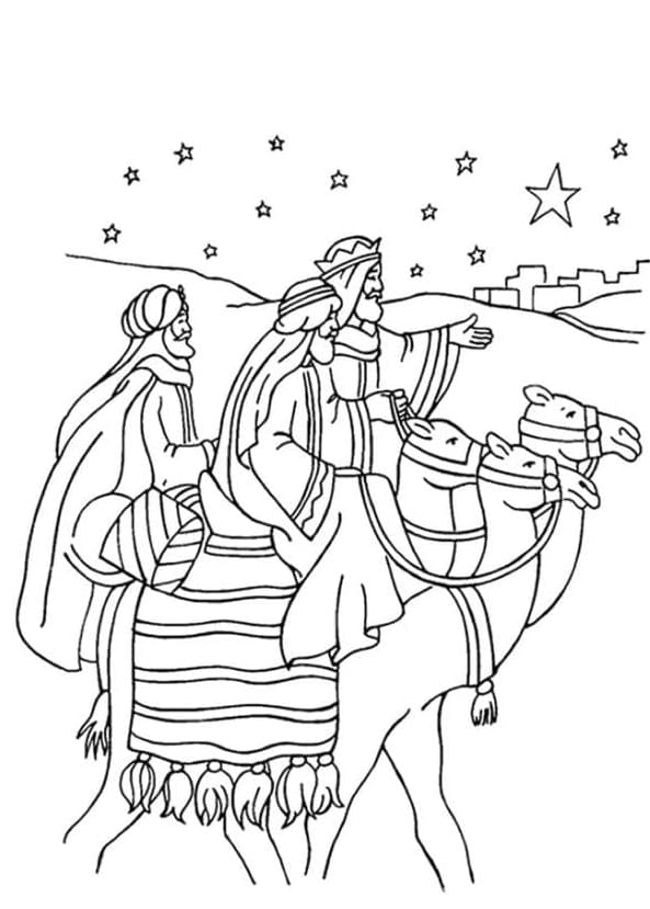 ζωγραφική Τρεις Μάγοι Εκτυπώσιμο για παιδιά