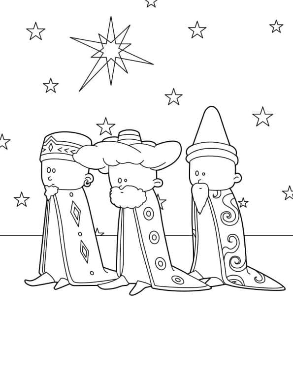 ζωγραφική Τρεις Μάγοι για δωρεάν εκτύπωση