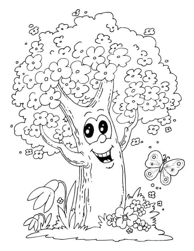 ζωγραφική Τυχερό Δέντρο και Πεταλούδα εικών