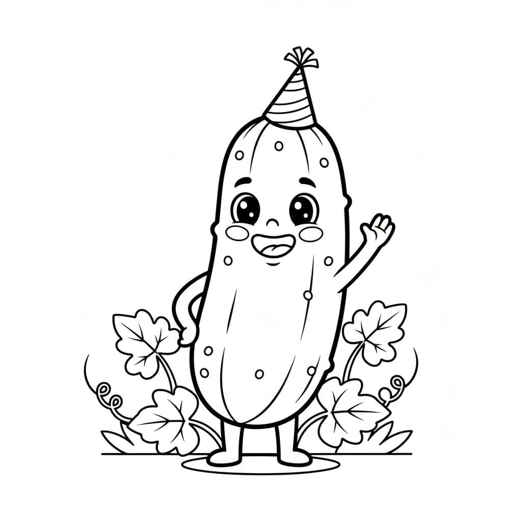 ζωγραφική Αστείο Αγγούρι για Παιδιά