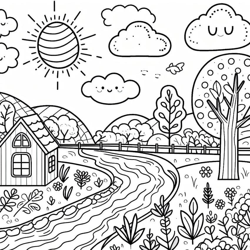 ζωγραφική Χαριτωμένο τοπίο