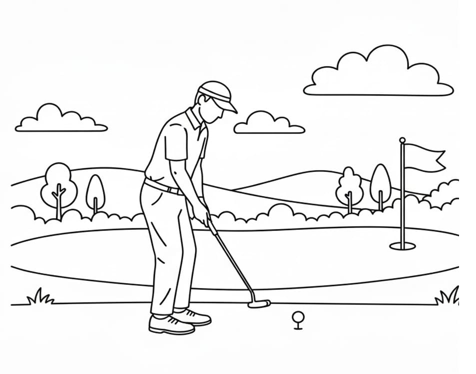 ζωγραφική Δωρεάν εκτύπωση γκολφ για παιδιά