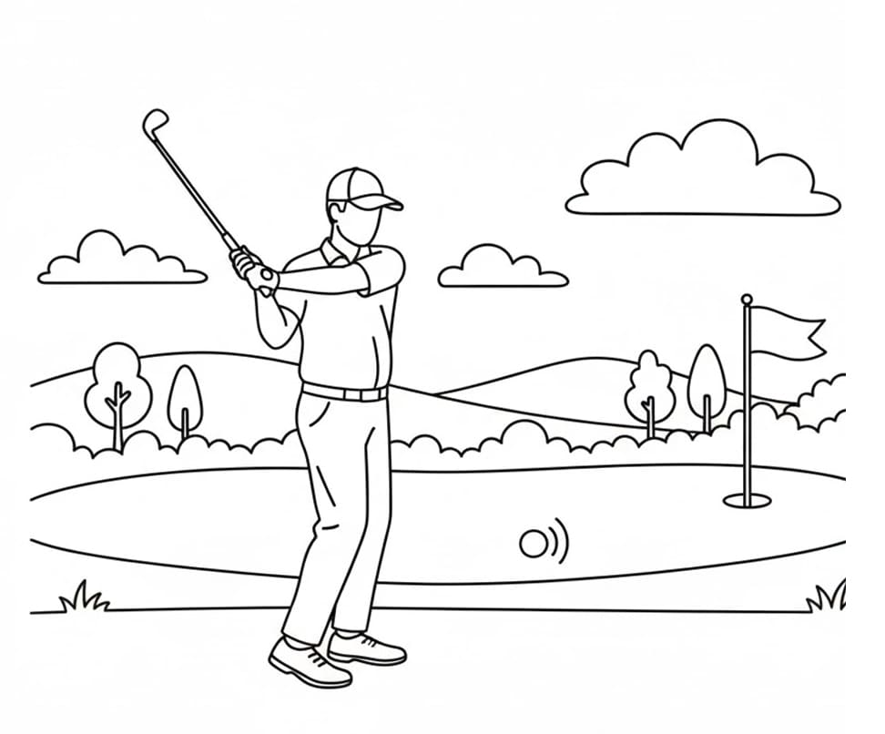 ζωγραφική Δωρεάν εκτύπωση γκολφ