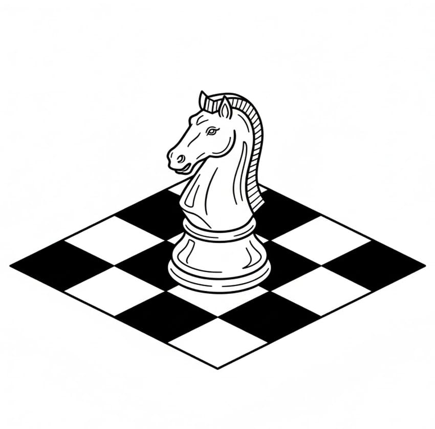 ζωγραφική Εκτυπώσιμο άλογο σκακιού