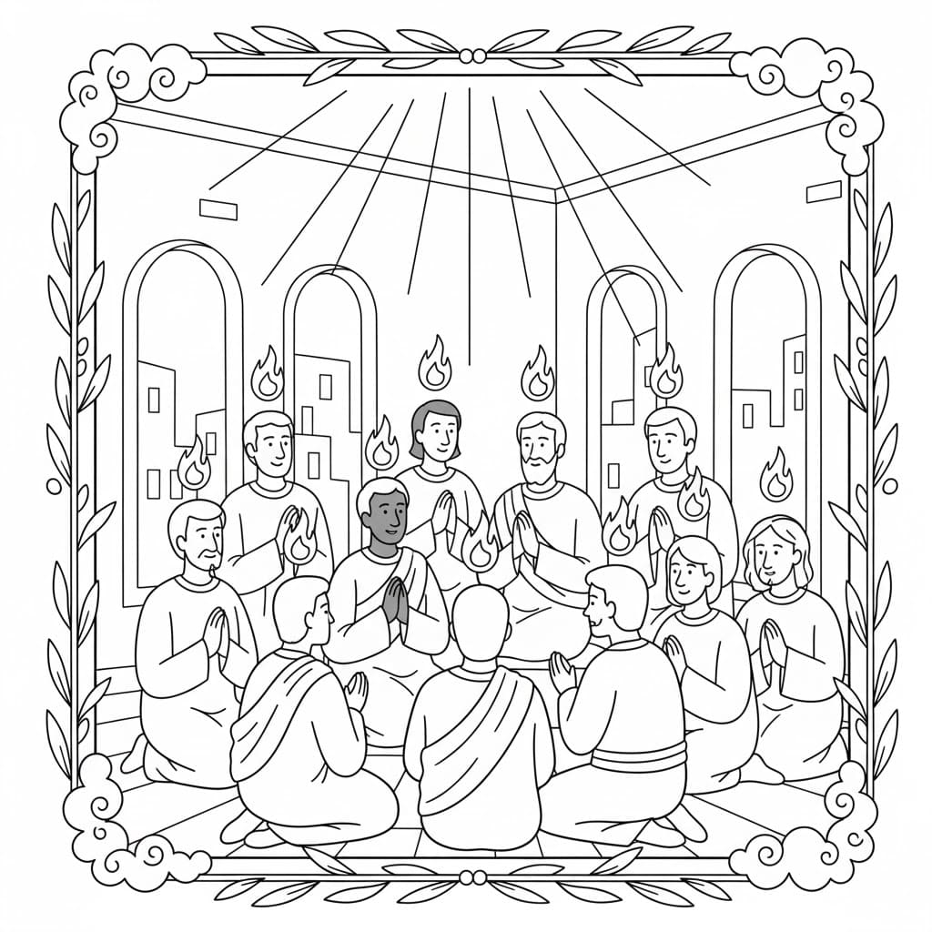 ζωγραφική Εκτυπώσιμο Πεντηκοστή