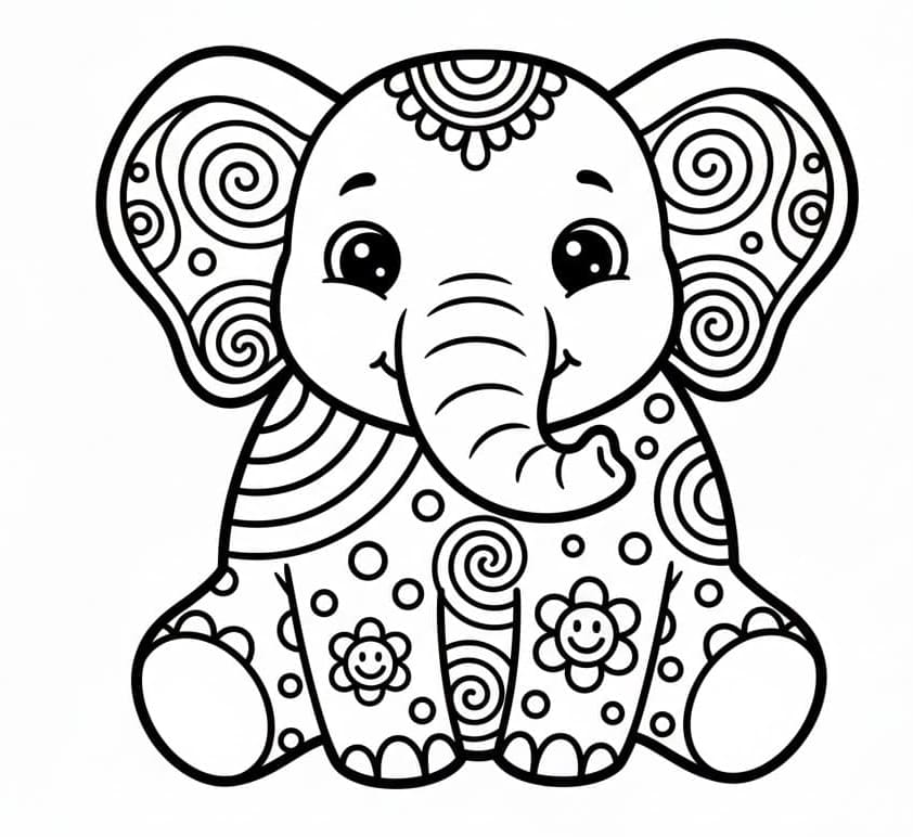 ζωγραφική Ελέφαντας Ζεντάνγκλ