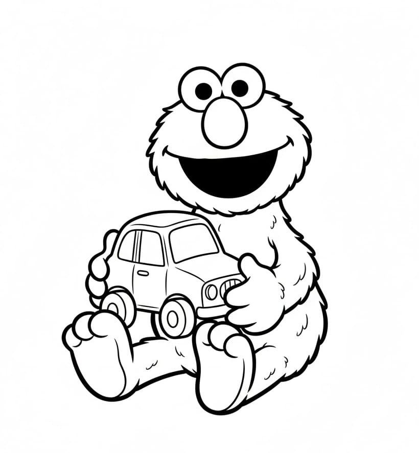 ζωγραφική Έλμο και αυτοκίνητο