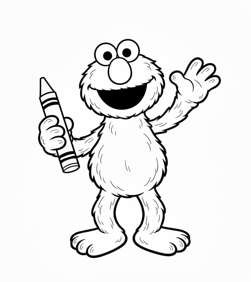 ζωγραφική Έλμο που κρατάει στυλό