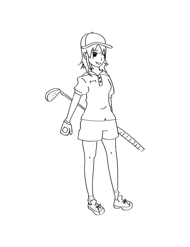 ζωγραφική Ένα κορίτσι παίζει γκολφ