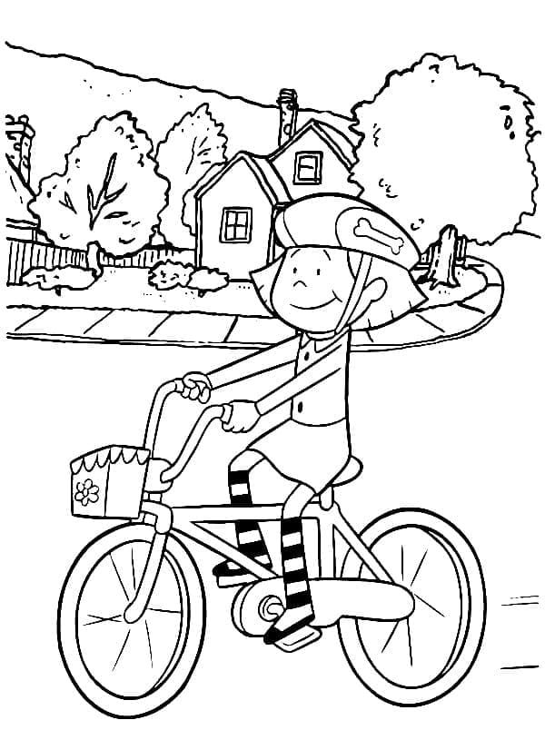 ζωγραφική Η Έμιλι κάνει ποδήλατο