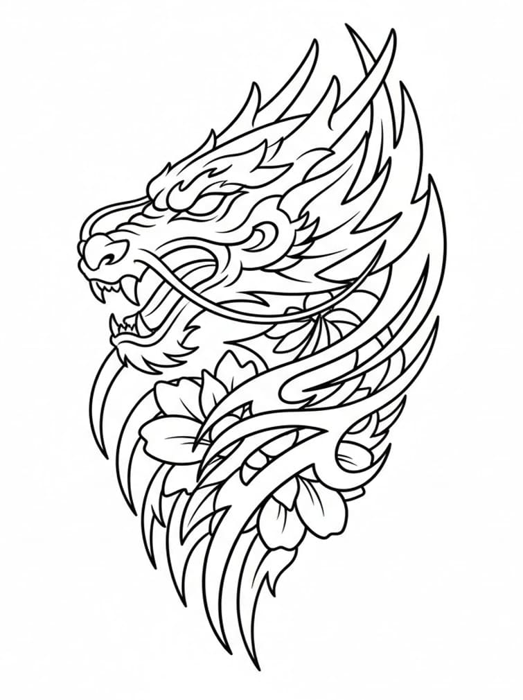 ζωγραφική Κεφαλή Δράκου Τατουάζ
