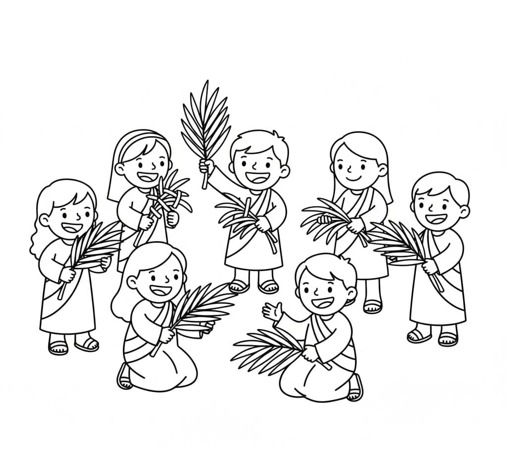 ζωγραφική Κυριακή των Βαΐων για εκτύπωση για παιδιά