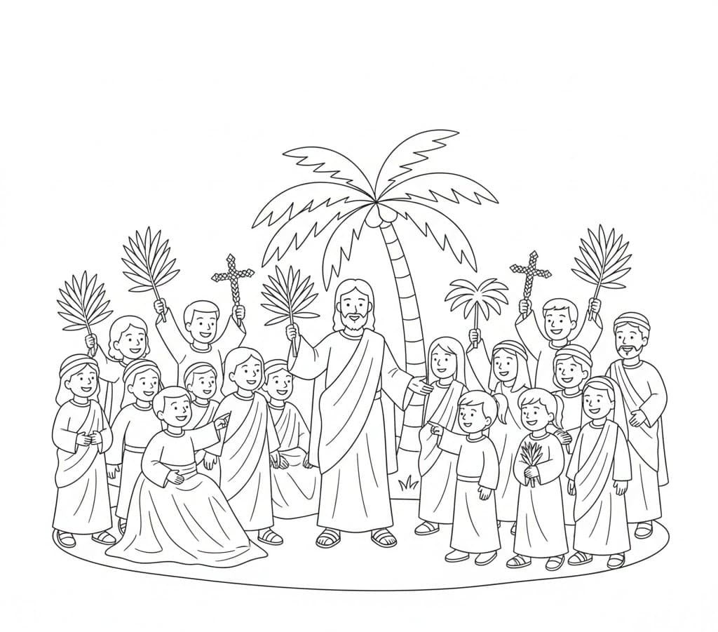 ζωγραφική Κυριακή των Βαΐων πολύ χαρούμενη