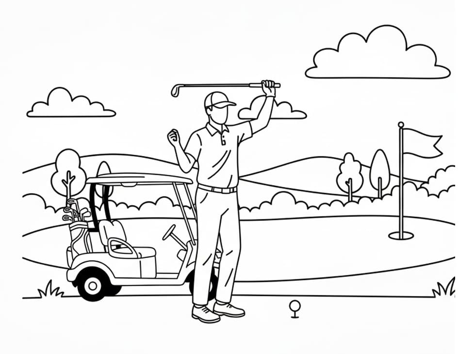 ζωγραφική Γκολφ χαρούμενος
