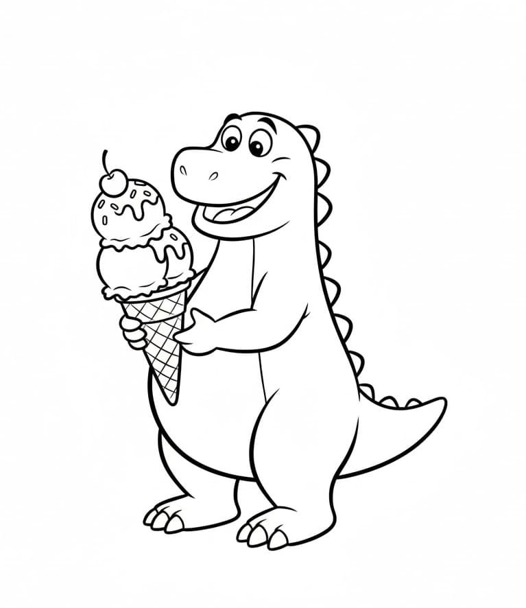 ζωγραφική Ο Μπάρνεϊ τρώει παγωτό