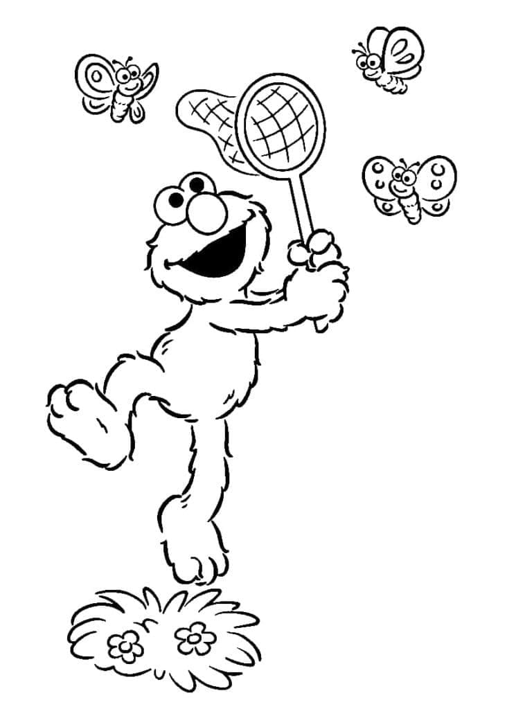 ζωγραφική Ο Έλμο πιάνει πεταλούδες