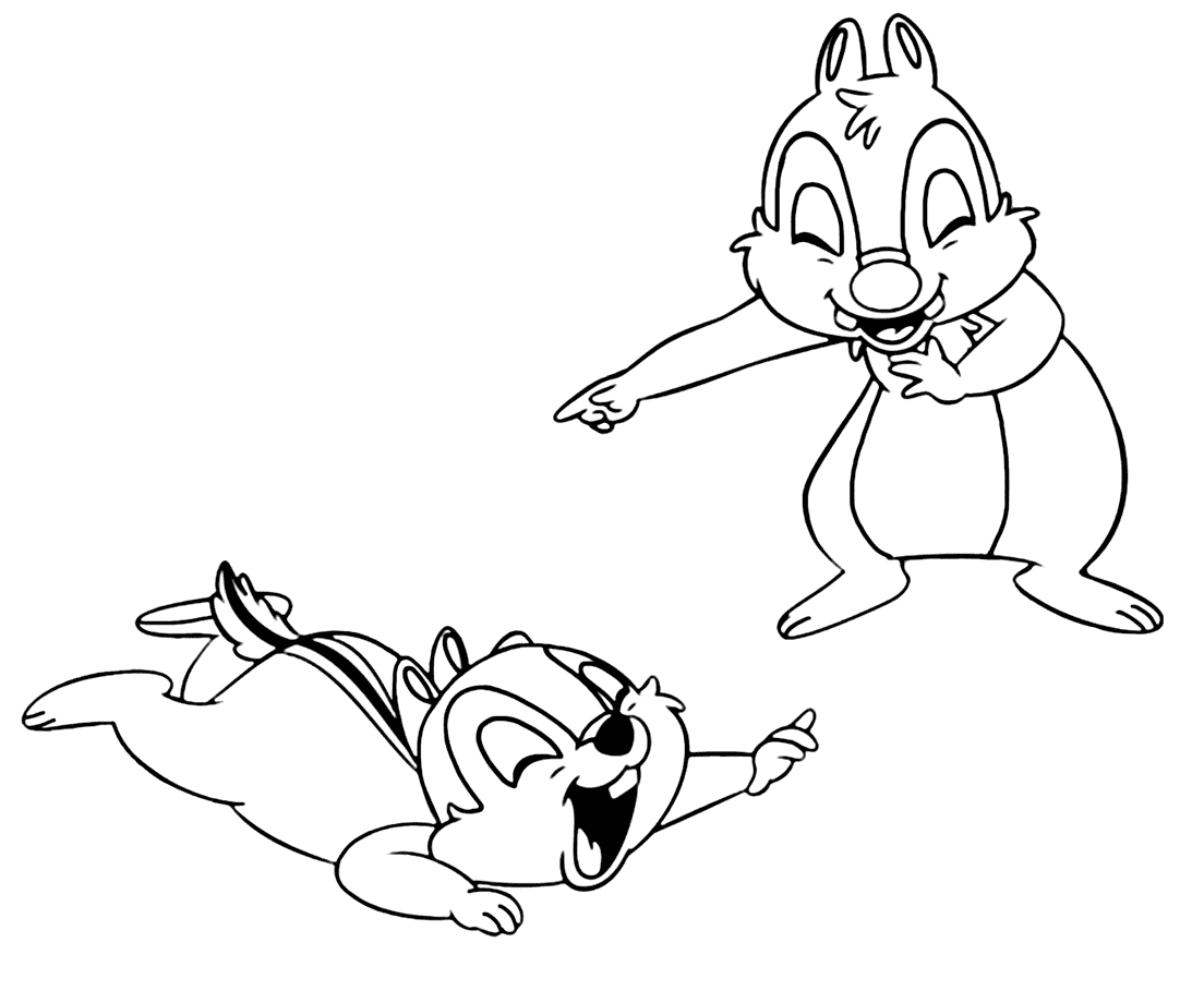 ζωγραφική Ο Τσιπ και ο Ντέιλ γελούν