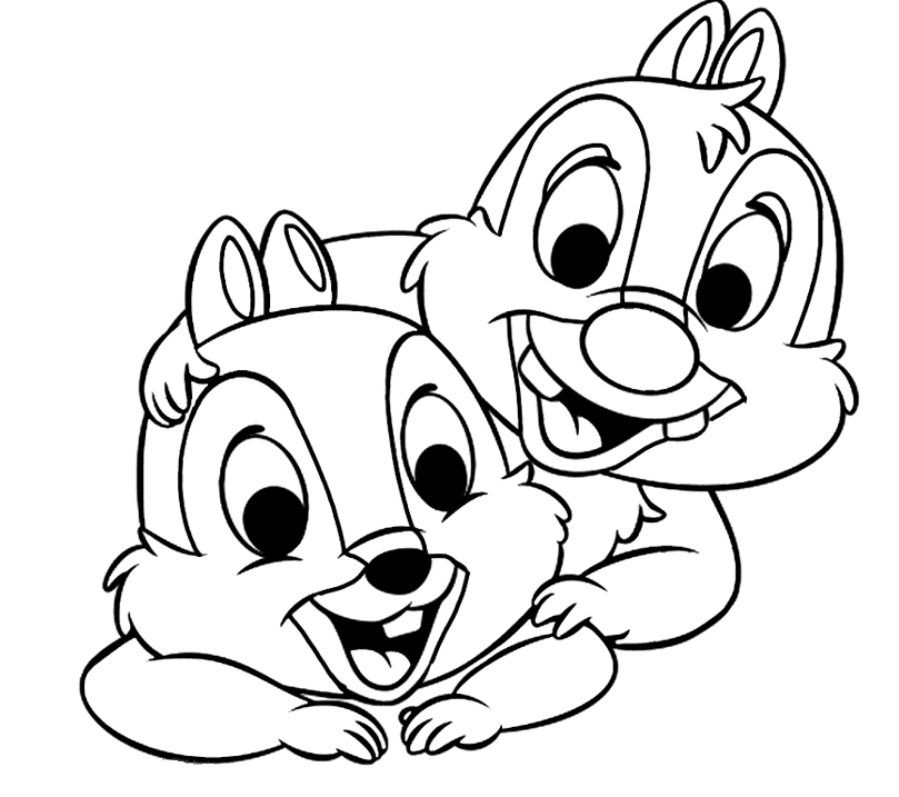 ζωγραφική Ο Τσιπ και ο Ντέιλ ποζάρουν