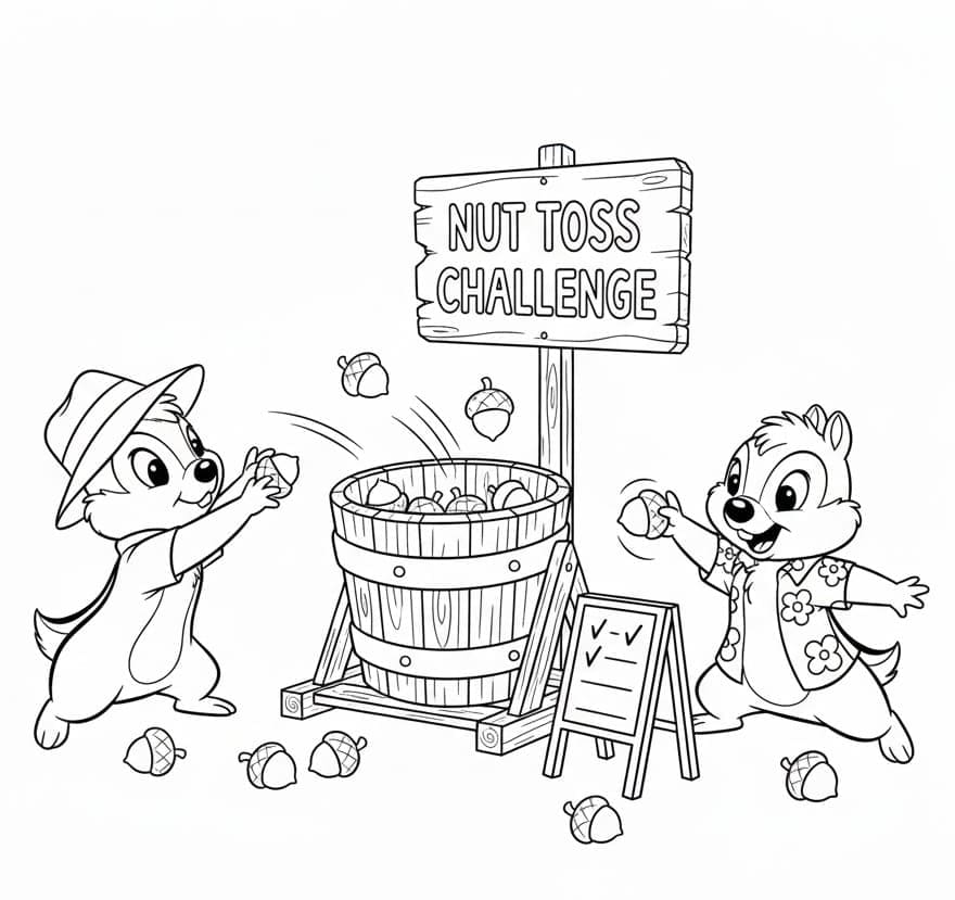 ζωγραφική Ο Τσιπ και ο Ντέιλ σχεδιάζουν