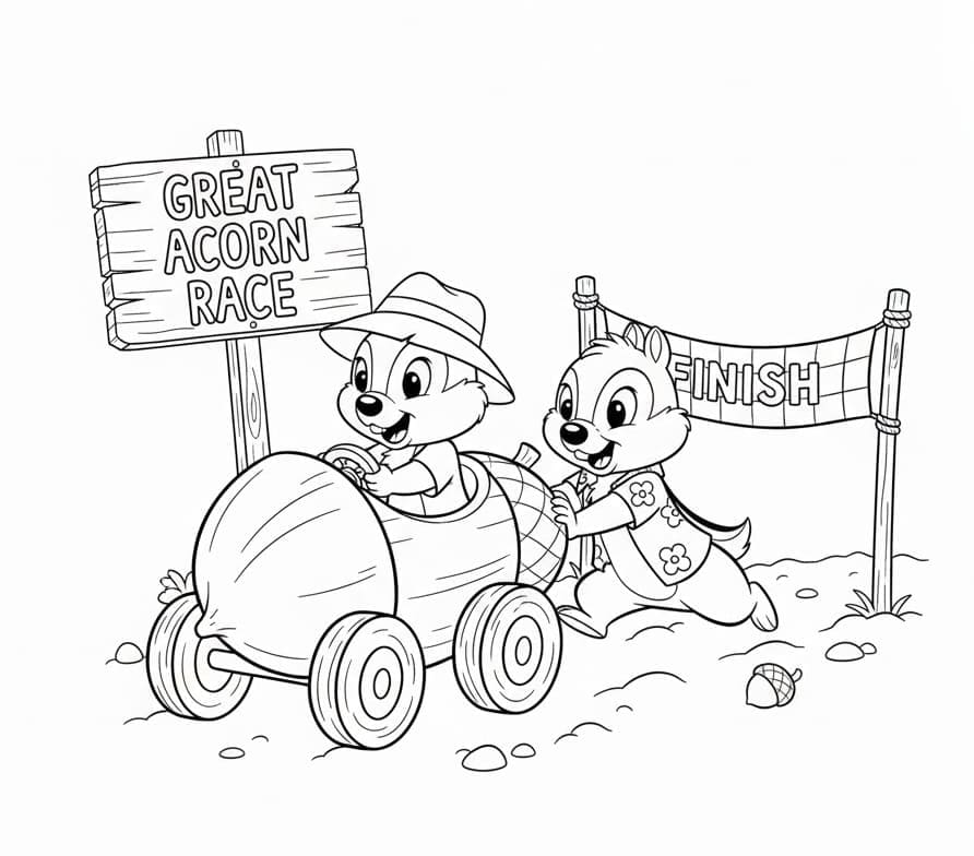 ζωγραφική Ο Τσιπ και ο Ντέιλ στο σχέδιο